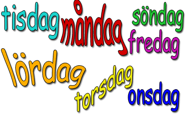 أيام الأسبوع في اللغة السويدية